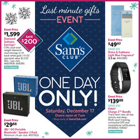 Sam's Club Last Minute Gifts Event Dec. 17