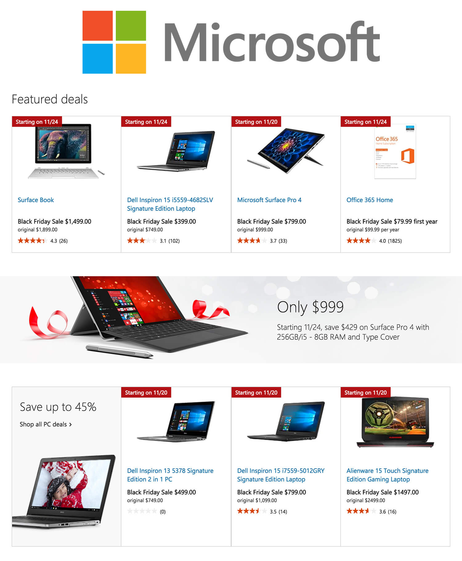 Microsoft Black Friday 2016 Ad Page 1