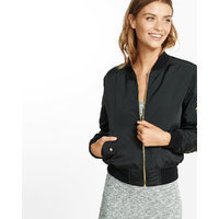 Black Puffer Bomber Jacket