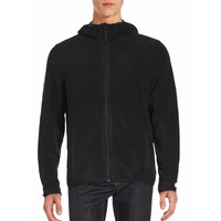 Saks Fifth Avenue Black Hooded Fleece Utility Jacket Saks Fifth Avenue Black Hooded Fleece Utility Jacket