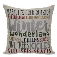 18 x 18" Winter Words Tapestry Pillow 18 x 18" Winter Words Tapestry Pillow