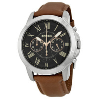 Fossil Grant Chronograph Black Dial Brown Leather Men's Watch FS4813 Fossil Grant Chronograph Black Dial Brown Leather Men's Watch FS4813