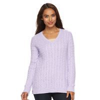 Women's Croft & Barrow® V-Neck Cable Knit Sweater Women's Croft & Barrow® V-Neck Cable Knit Sweater