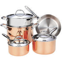Cooks Standard Cooks Standard Multi-Ply Clad Copper 8 Piece Cookware Set Cooks Standard Cooks Standard Multi-Ply Clad Copper 8 Piece Cookware Set