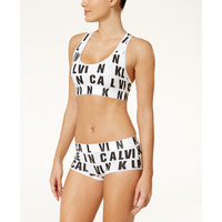 Calvin Klein CK Allover-Logo Sports Bralette & Hipster Calvin Klein CK Allover-Logo Sports Bralette & Hipster