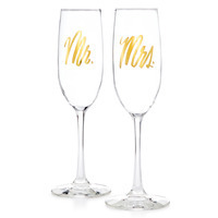 Easy Tiger Mr. & Mrs. Champagne Flutes Easy Tiger Mr. & Mrs. Champagne Flutes