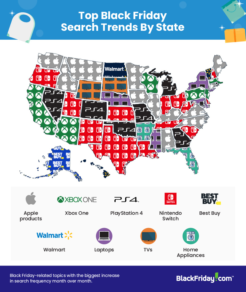 top black friday search trends by state