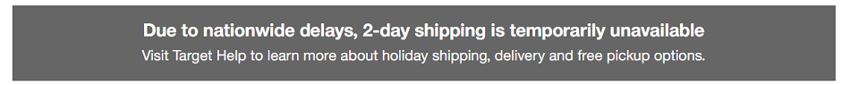 target banner showing no free 2-day shipping
