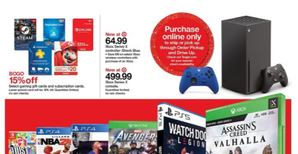 screenshot of target weekly ad showing xbox series x