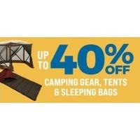 Up to 40% Off Camping Gear, Tents & Sleeping Bags