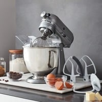 KitchenAid Artisan 5 qt. Stand Mixer & Flex Edge Beater Bundle in Contour Silver