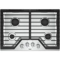Whirlpool 30" Stainless Steel Gas Cooktop With EZ-2 Hinged Cast-Iron Grates
