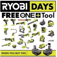 $99 Ryobi ONE+ Tool w/ 18V Lithium-Ion 4.0 Ah Battery 2-Pack + Free Tool