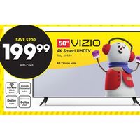VIZIO  4K Smart UHDTV 50" Dual Band Wi-Fi built-in