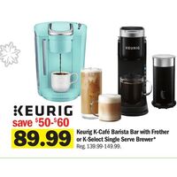 Keurig K-Cafe Barista Bar with Frother or K-Select Single Serve Brewer