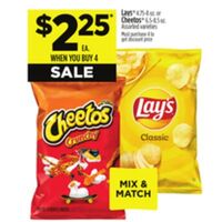 Lays 4.75-8 oz. or Cheetos 6.5-8.5 oz. 4 for $2.25
