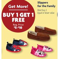 Buy 1 Get 1 Free Slippers for the Family