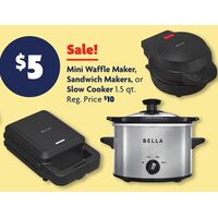 Mini Waffle Maker, Sandwich Makers, or Slow Cooker 1.5 qt.
