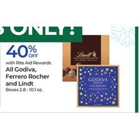 40% Off All Godiva, Ferrero Rocher and Lindt