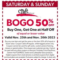 Bogo 50% off of equal or lesser value