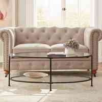 Home Decorators Collection Bella Large Oval Antique Bronze Metal and Glass Coffee Table with Shelf (46 in. W x 18 in. H)