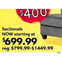 Sectionals Starting at $699.99