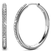$14 Cate & Chloe Bianca 18k White Gold Drop Dangle Hoop Earrings
