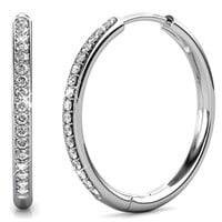 $14 Cate & Chloe Bianca 18k White Gold Drop Dangle Hoop Earrings