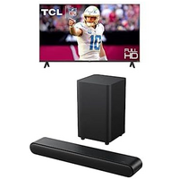 $299  TCL 43" LED Smart TV + TCL Sound Bar with Wireless Subwoofer Bundle