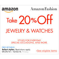 20% Off Jewelry and Watches at Amazon
