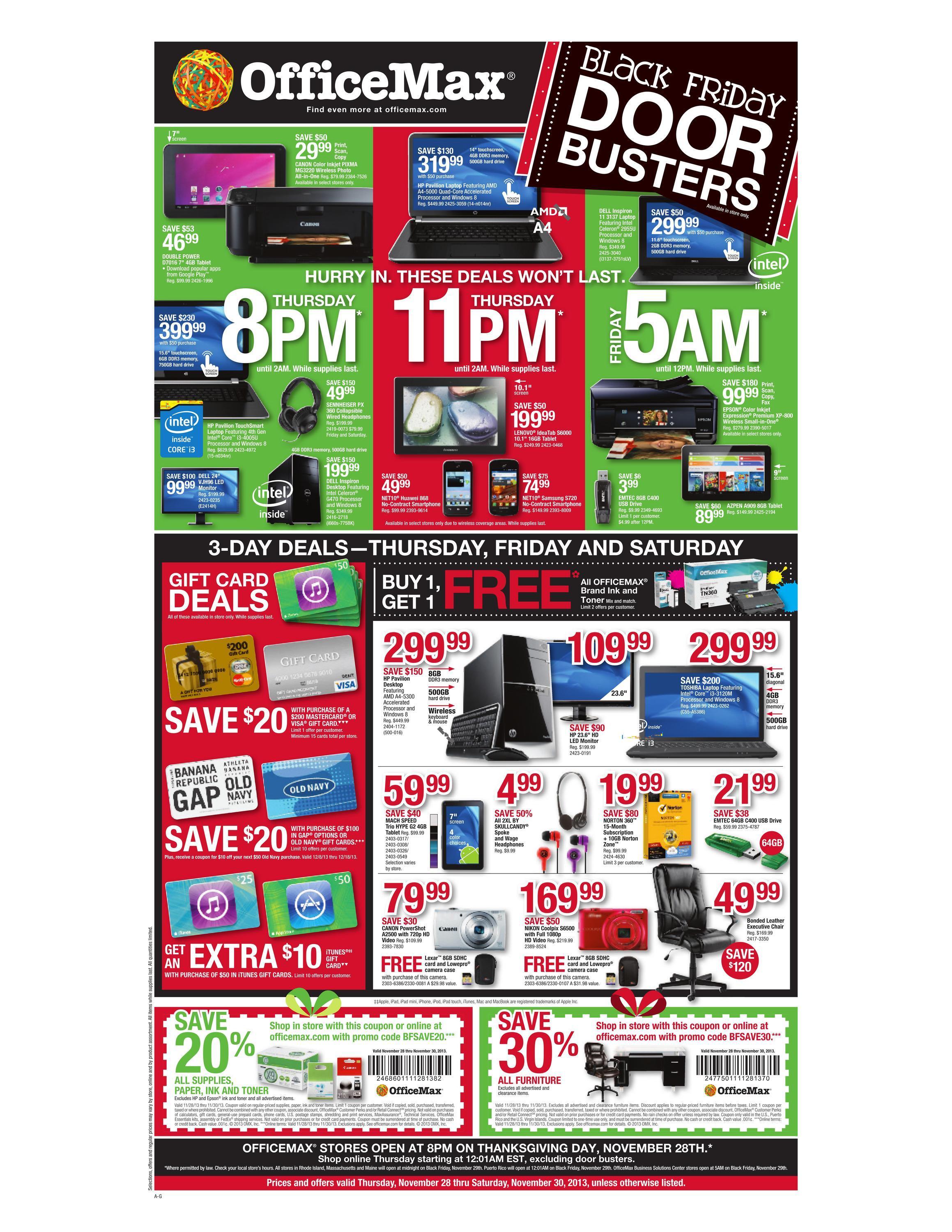 OfficeMax Black Friday 2013 Ad Page 1