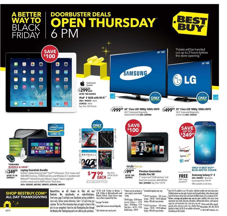 Best Buy Black Friday 2013 Ad Page 1