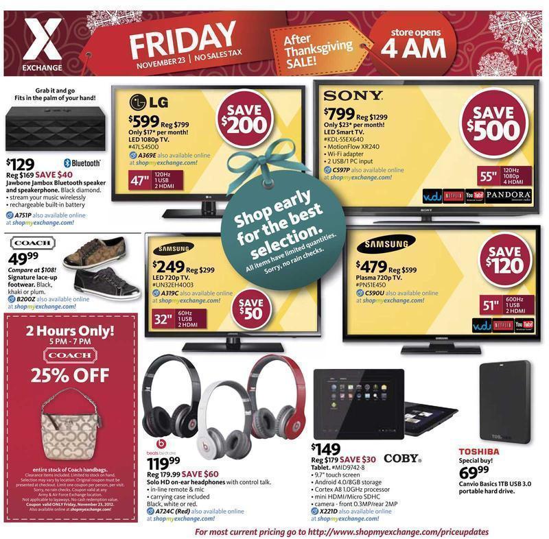 AAFES Black Friday 2012 Ad Page 1