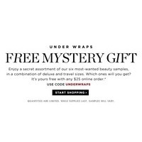 Free Mystery Gift w/Any $25 Online Order! Code: UNDERWRAPS