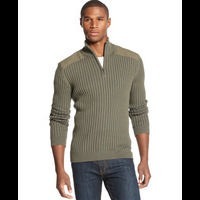 American Rag Sweater, Quarter Zip Plaited Sweater