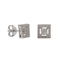 1/10cttw Diamond Earring Sterling Silver