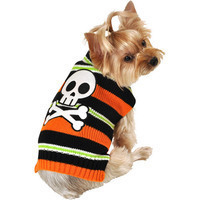 SimplyDog Skull Green Stripe Dog Sweater (Assorted Sizes)