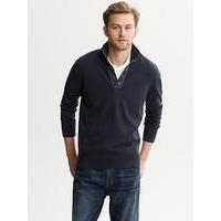 Quilted Shoulder Patch Snap-Placket Pullover