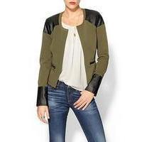 Vegan Leather Detail Jacket