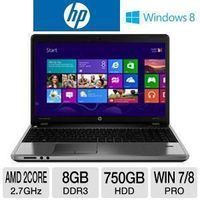 HP ProBook 4545s Notebook PC - AMD Dual-Core A6-4400M 2.7GHz, 8GB DDR3, 750GB HDD, DVDRW, AMD Radeon HD 7520G, 15.6&quot; Display, Windows 7 Pro 64-bit / Windows 8 Pro 64-bit (C9K42UT)