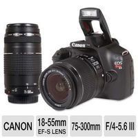 Canon EF 75-300MM F/4-5.6 III Lens and Canon EOS Rebel T3 DSLR Camera Bundle