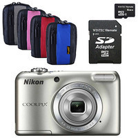 Nikon Silver COOLPIX L27 Digital Camera w/4GB SD Card and Camera Case Value Bundle