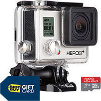 GoPro Hero3+ Silver Edition Action Camera w/16GB Memory Card + $50 Gift Card