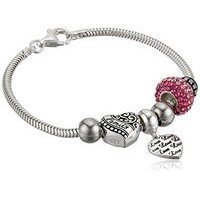 Sterling Silver &quot;Love&quot; and &quot;Family&quot; Charm Bracelet