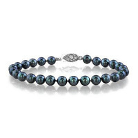 7.0-7.5mm Black Cultured Akoya Pearl Bracelet